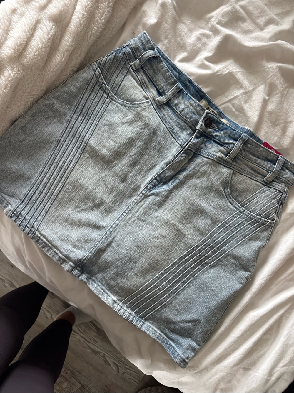 Rock & Roll Cowgirl Light Blue Denim Mini Skirt